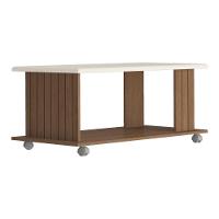 Mesa De Centro Retangular 100cm Com Rodízios Multimóveis Cr45309 Cinamomo-off White