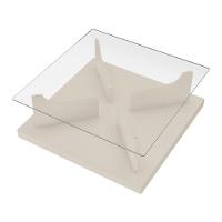 Mesa De Centro Quadrada 70cm Com Vidro Multimóveis Cr45305 Off White - 5