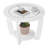 Mesa De Centro Redonda 60cm Com Vidro Multimóveis Cr45306 Branco - 2