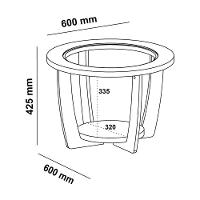 Mesa De Centro Redonda 60cm Com Vidro Multimóveis Cr45306 Branco