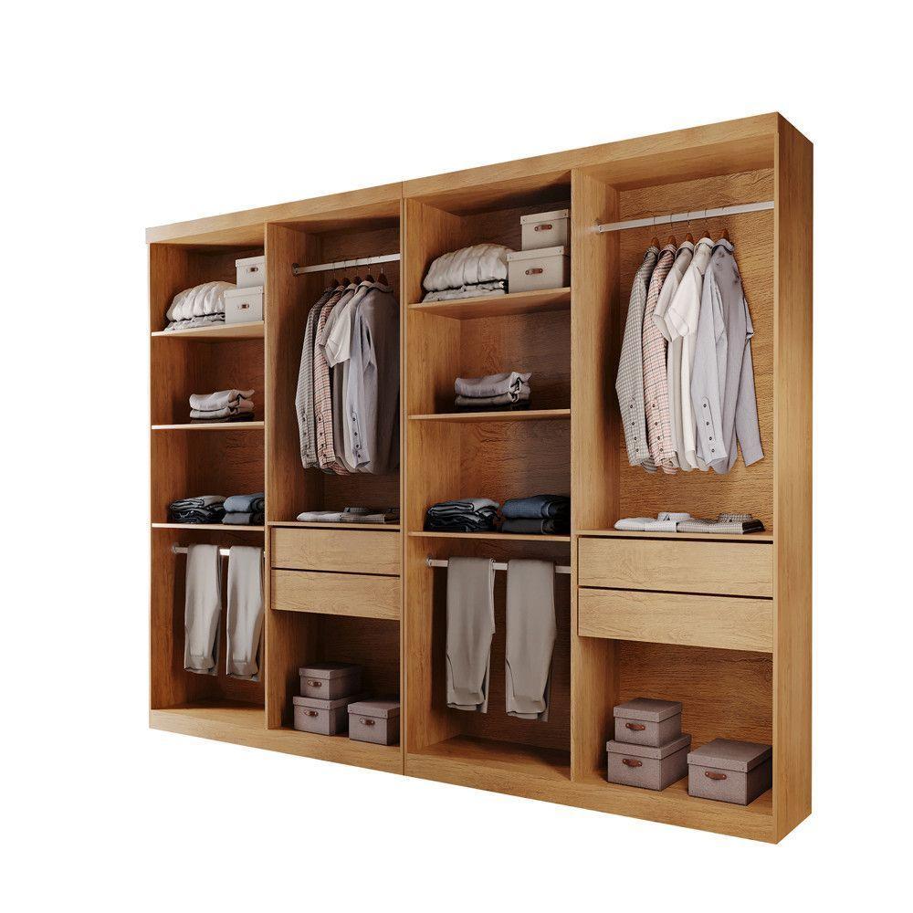Closet Solteiro Hera Premium 4 Gavetas 8 Prateleiras Rufato Imbuia - 2