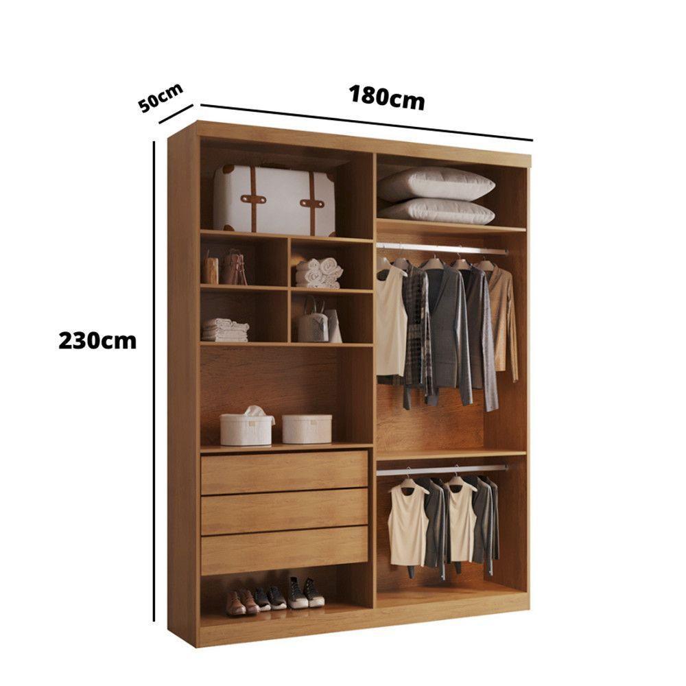 Closet Solteiro Fenix Com 3 Gavetas E 8 Prateleiras Rufato Imbuia - 6