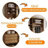 Closet Solteiro Fenix Com 3 Gavetas E 8 Prateleiras Rufato Imbuia - 2