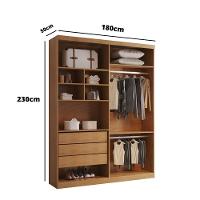 Closet Solteiro Fenix Com 3 Gavetas E 8 Prateleiras Rufato Imbuia - 6