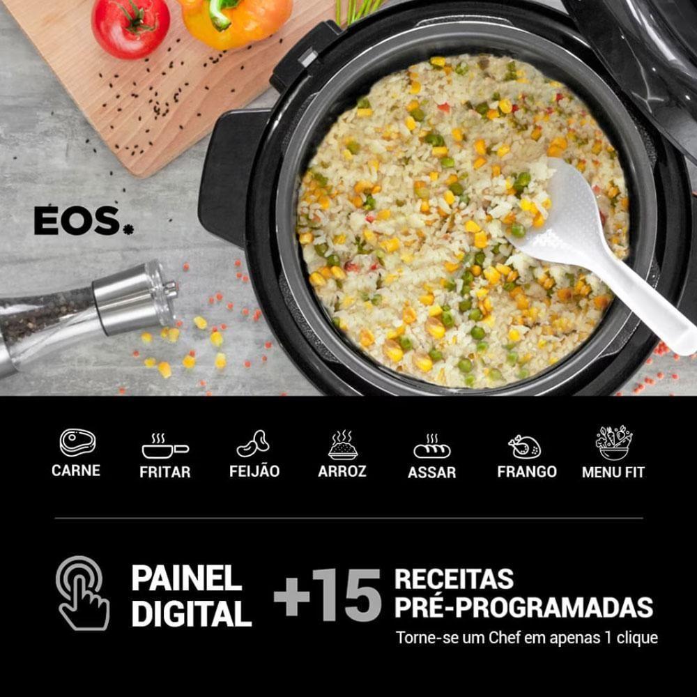 Panela De Pressão Elétrica Caçarola Multicooker Multiuso Digital Inox 6l Epp60di 127v - Eos 127v - 2