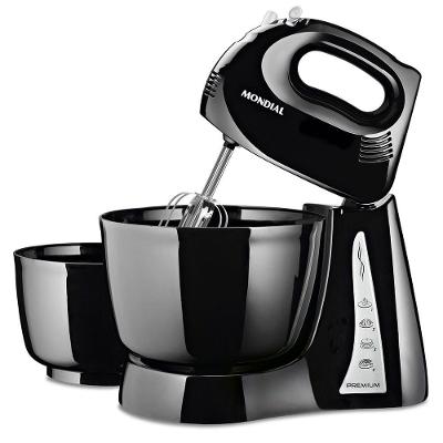 Batedeira Convencional Mondial B-04 NP 4L 500W 4 Velocidades Preto Inox 110V