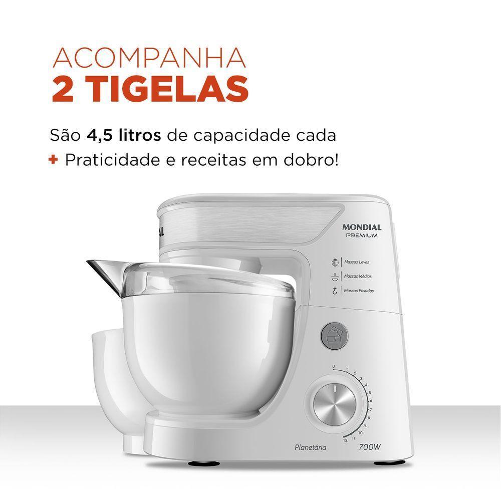 Batedeira Planetária Mondial Premium Bp-01p-w Batedeira Planetária-220v-branco/inox - 8