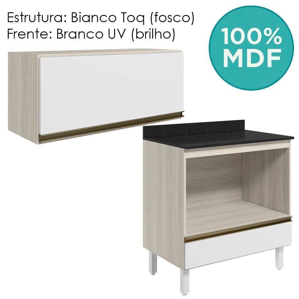 Armario Aereo Balcao Forno Mdf Kali Nicioli Bianco Toq Branco Uv - 5