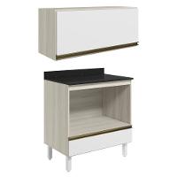 Armario Aereo Balcao Forno Mdf Kali Nicioli Bianco Toq Branco Uv - 1