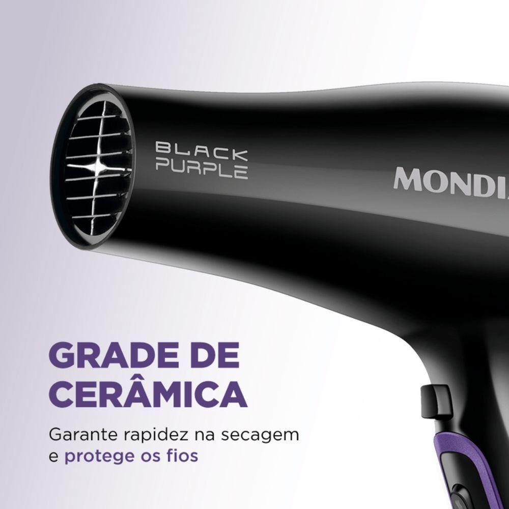Secador De Cabelos Mondial Black Purple SCN-01 Preto 220V - 5