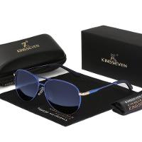 Óculos De Moda Kingseven - Leves E Estilosos, Armação Em Aço Inoxidável Azul - 1