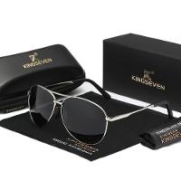 Óculos De Moda Kingseven - Leves E Estilosos, Armação Em Aço Inoxidável Cinza Prateado - 1