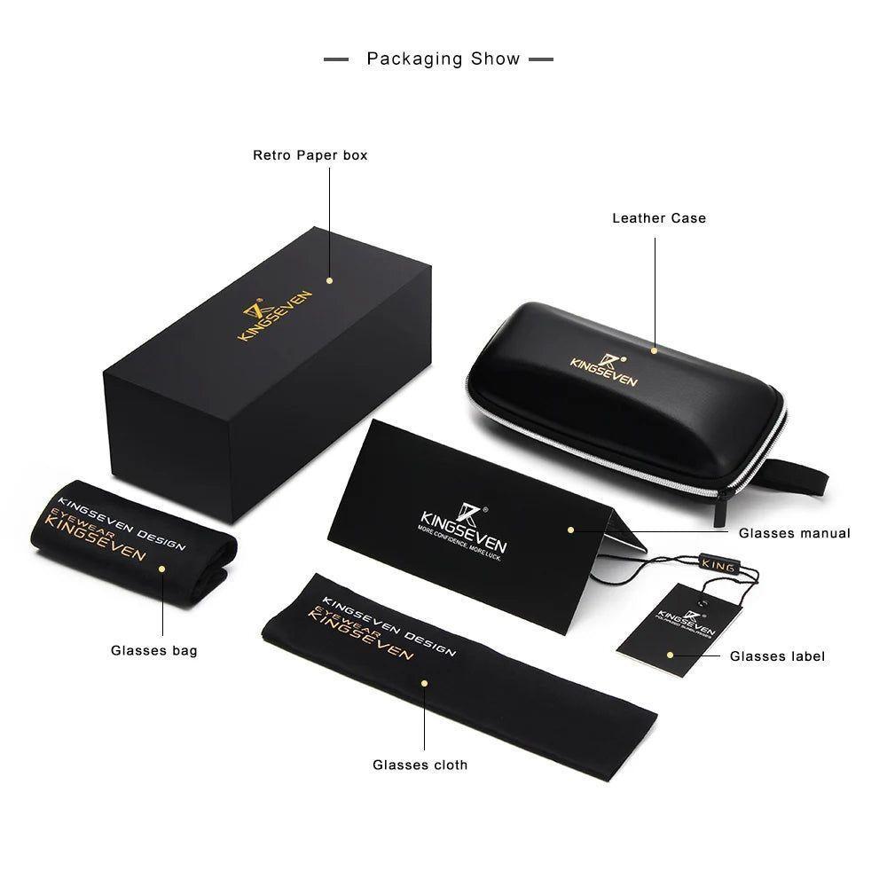 Óculos Kingseven De Alumínio Uv 400 Quadrados Polarização Uv 400 Cinza - 2