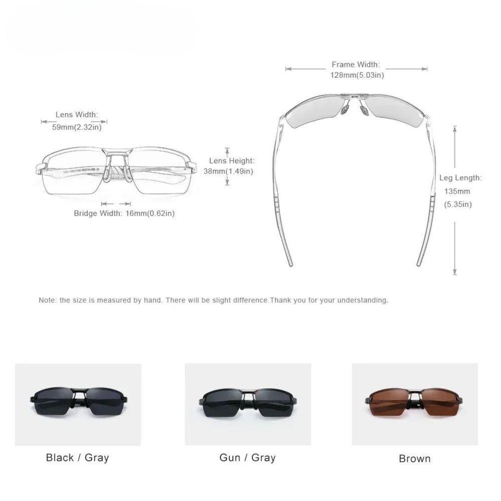 Óculos Kingseven De Alumínio Uv 400 Quadrados Polarização Uv 400 Cinza - 3