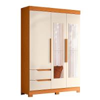 Guarda Roupa Vivacce Solteiro 3 Portas Com Espelho Albatroz Cinamomo/off White - 1