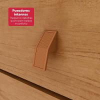 Guarda Roupa Casal 100% Mdf 6 Portas Easy Move 2,40 Com Espelhos Amendoa Clean - 9