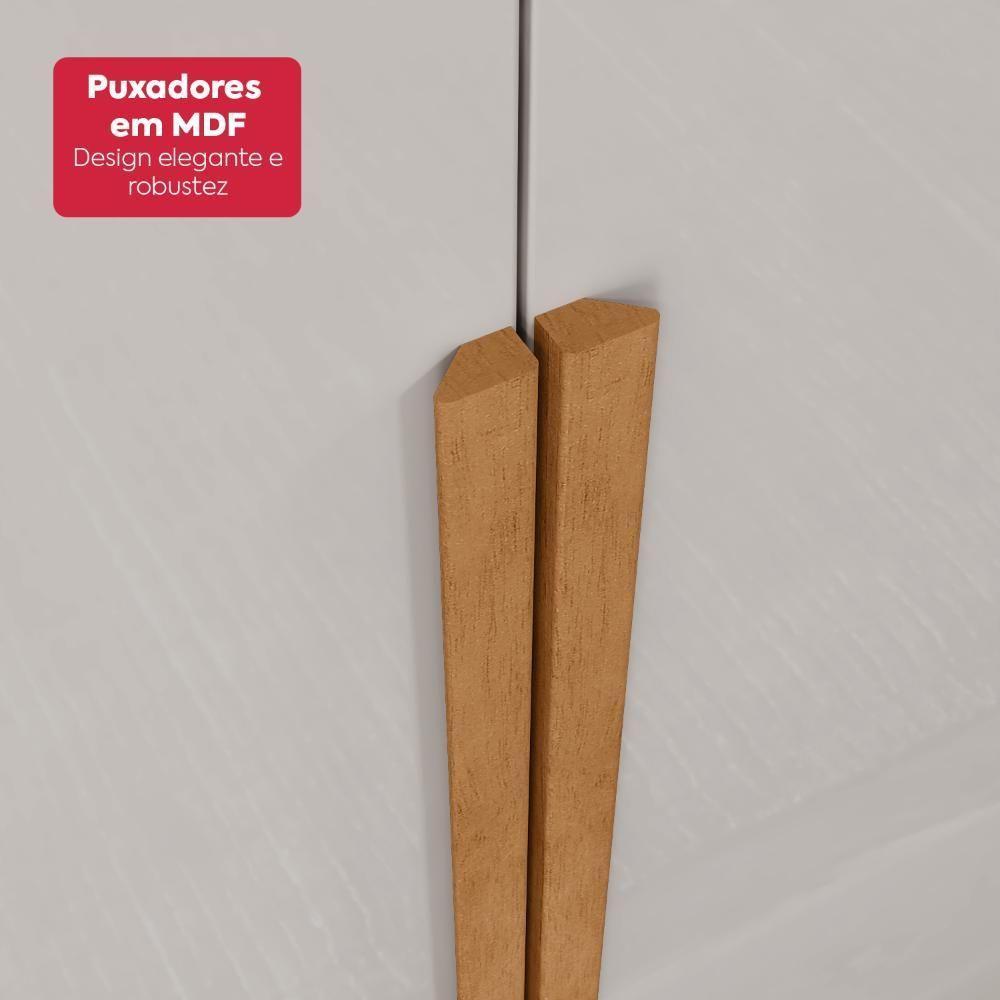 Guarda Roupa Casal 100% Mdf 6 Portas Easy Move 2,40 Com Pés Amendoa Clean/off White - 8