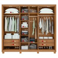 Guarda Roupa Casal 100% Mdf 6 Portas Easy Move 2,40 Com Pés Amendoa Clean/off White