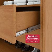 Guarda Roupa Casal 100% Mdf 6 Portas Easy Move 2,40 Com Pés Amendoa Clean/off White - 5