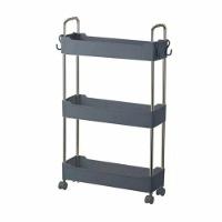 Prateleira Cinza Multiuso Com 3 Andares Com Rodinhas 360° - 1