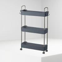 Prateleira Cinza Multiuso Com 3 Andares Com Rodinhas 360° - 2