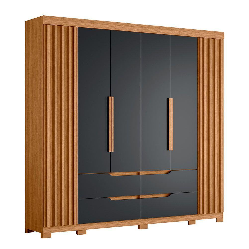 Guarda Roupa Doble Casal 6 Portas Albatroz Moveis Nature/titanium - 1