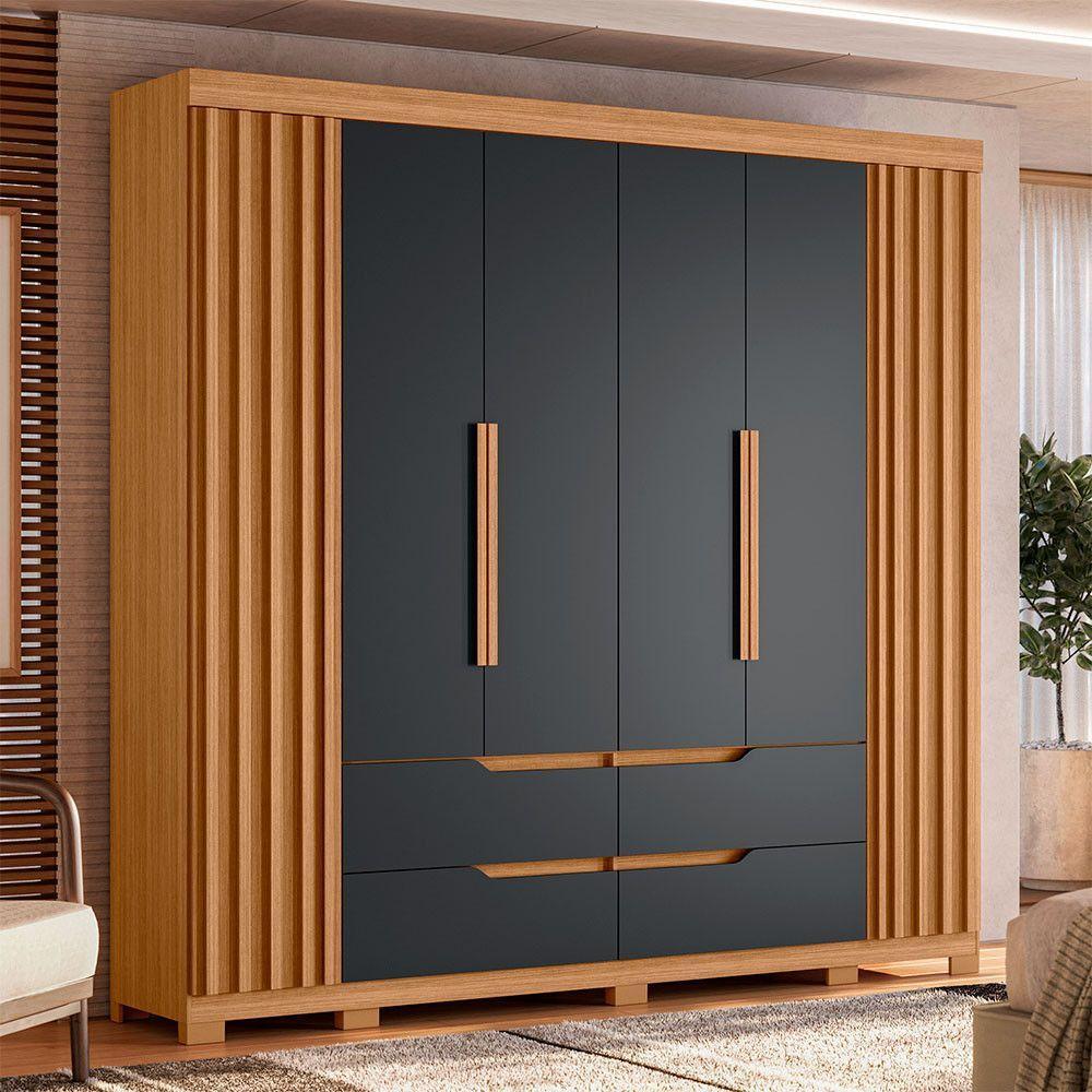 Guarda Roupa Doble Casal 6 Portas Albatroz Moveis Nature/titanium - 3