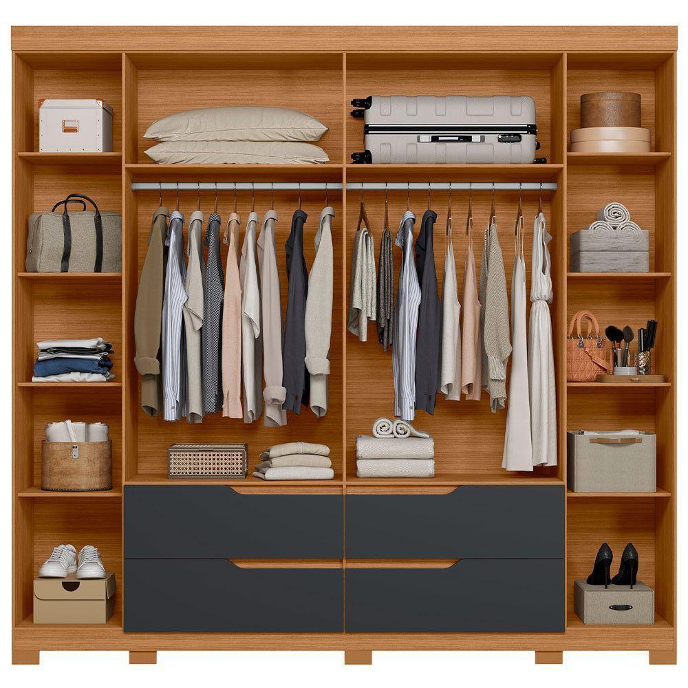 Guarda Roupa Doble Casal 6 Portas Albatroz Moveis Nature/titanium - 4