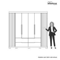 Guarda Roupa Doble Casal 6 Portas Albatroz Moveis Nature/titanium - 2