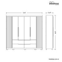 Guarda Roupa Doble Casal 6 Portas Albatroz Moveis Nature/titanium - 5