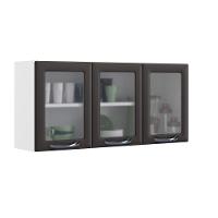 Armário Aéreo De Cozinha Grafite 3 Portas Com Vidro New Premium - 1