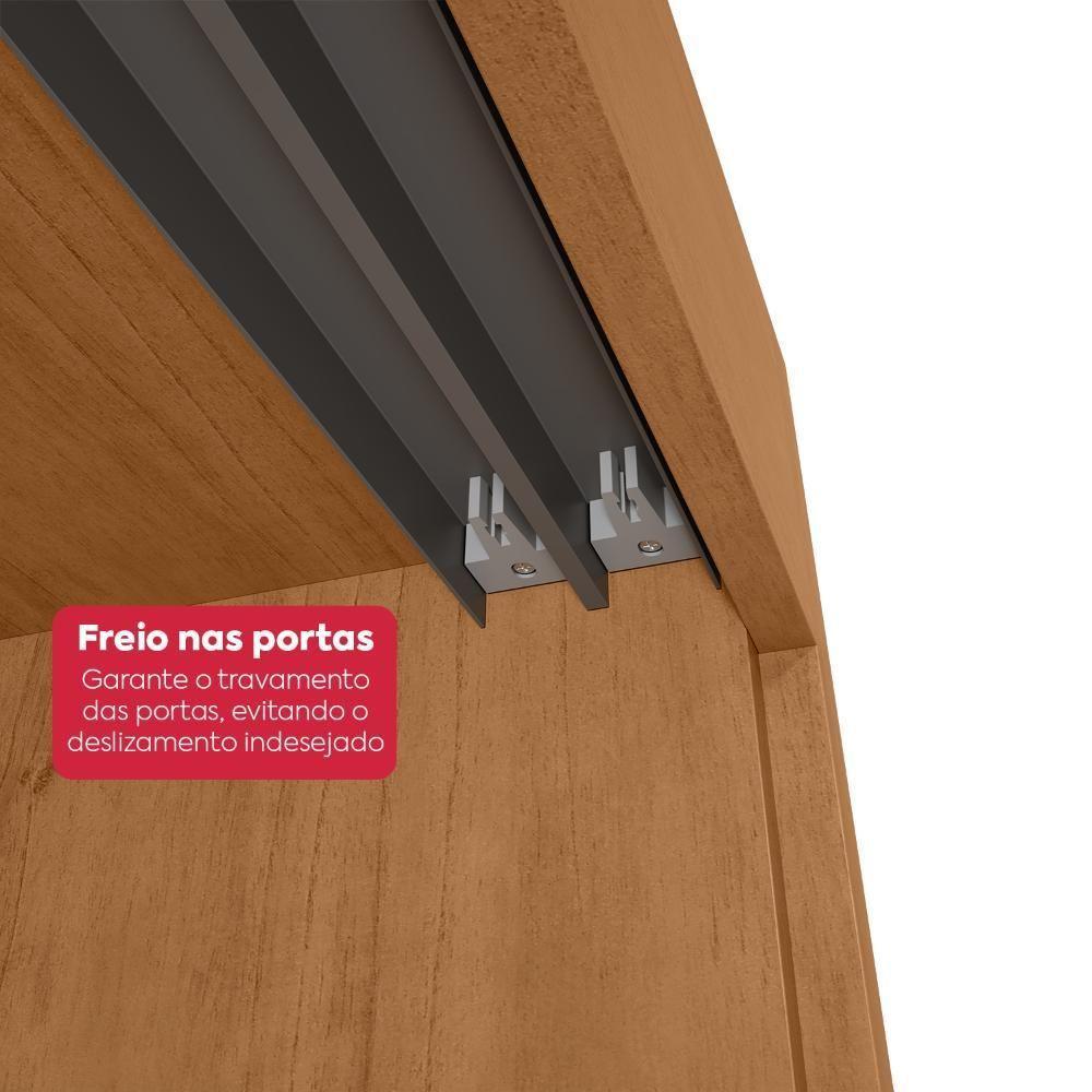 Guarda-roupa 2 Portas De Correr 2 Gavetas Easy Light Com Espelho Amendoa Clean/off White/amen - 9