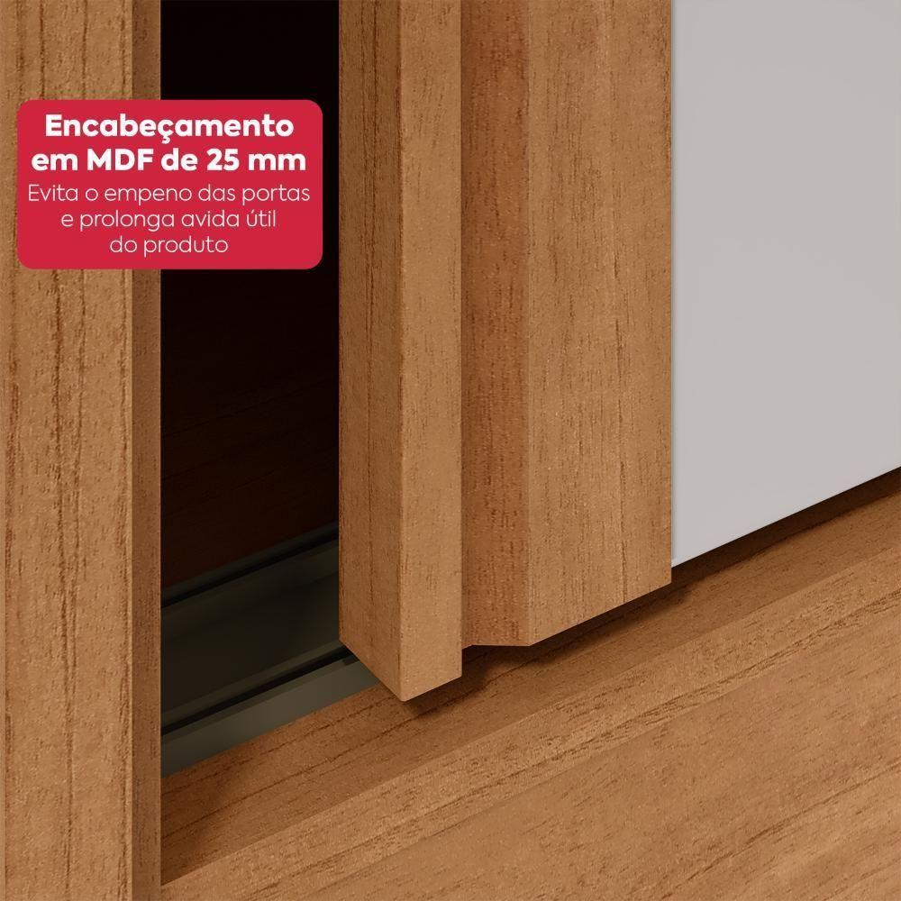 Guarda-roupa 2 Portas De Correr 2 Gavetas Easy Light Com Espelho Amendoa Clean/off White/amen - 10