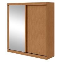 Guarda-roupa 2 Portas De Correr 2 Gavetas Easy Light Com Espelho Amendoa Clean/off White/amen