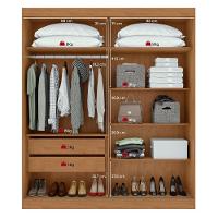 Guarda-roupa 2 Portas De Correr 2 Gavetas Easy Light Com Espelho Amendoa Clean/off White/amen - 5