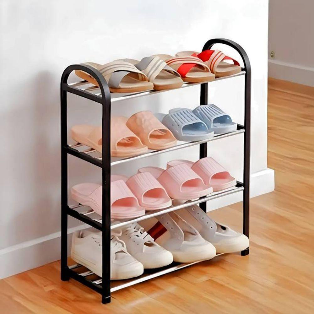 Organizador Multiuso Sapateira Preta 04 Prateleiras 08 Pares - 3