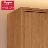 Guarda Roupa Casal 100% Mdf 6 Portas Easy Move 2,40 Com Espelho E Pés Amendoa Clean - 7