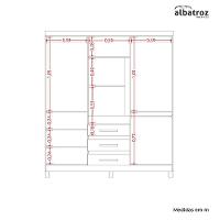 Guarda Roupa Fusion Casal 8 Portas Com Espelho Albatroz Nature/titanium - 3