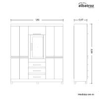 Guarda Roupa Fusion Casal 8 Portas Com Espelho Albatroz Nature/titanium