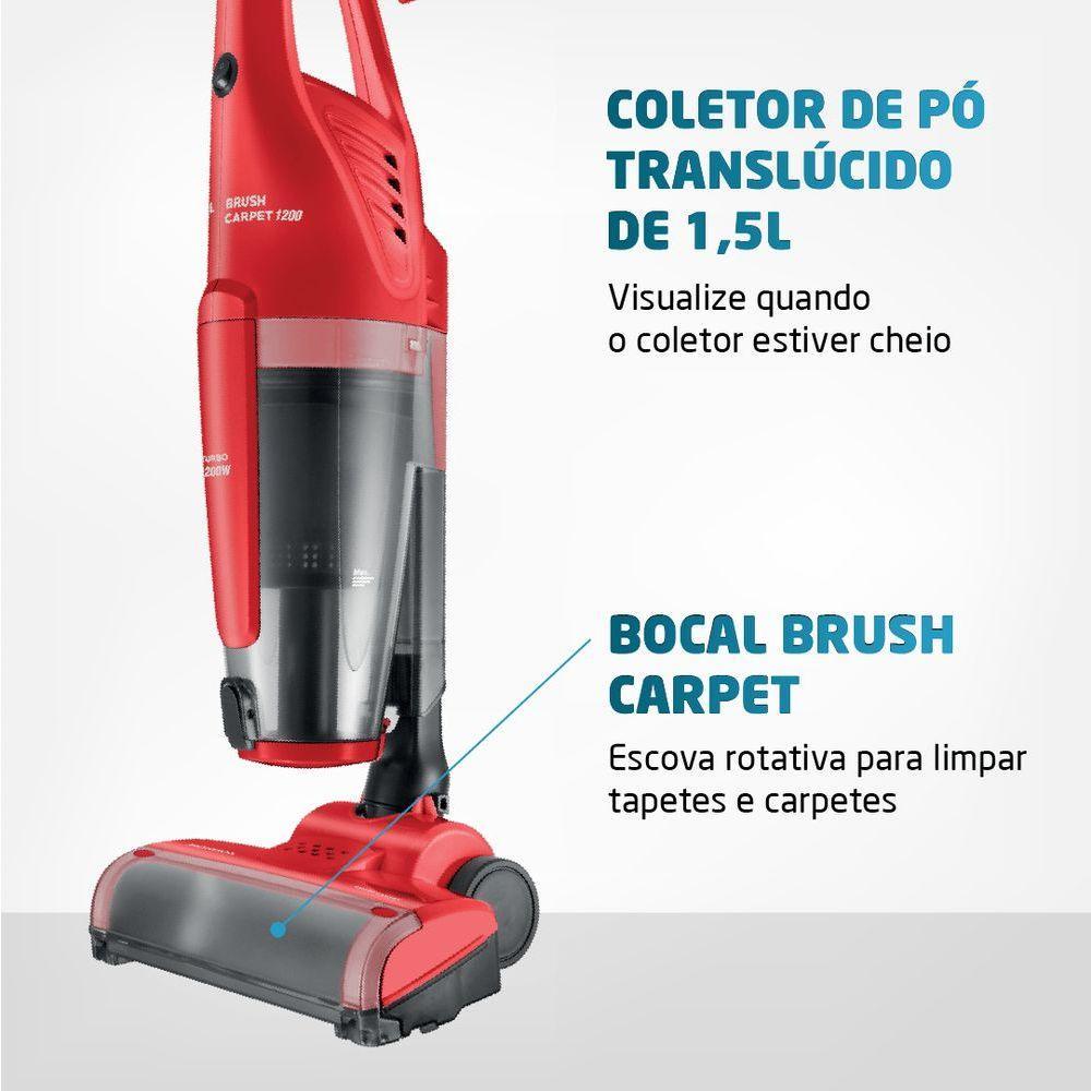 Aspirador de Pó Mondial Brush Carpet Vermelho1200 AP-25 127V - 2