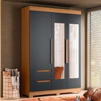 Guarda Roupa Vivacce Solteiro 3 Portas Com Espelho Albatroz Nature/titanium - 2