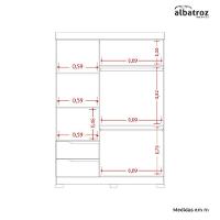 Guarda Roupa Vivacce Solteiro 3 Portas Com Espelho Albatroz Nature/titanium