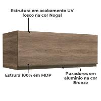 Armario Aereo Basculante 1 Porta 80 Cm Maxxi G773 Kappesberg Nogal - 3