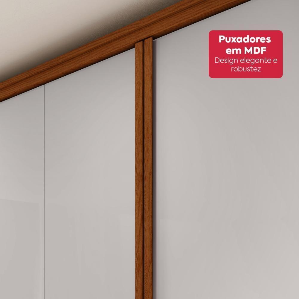 Guarda-roupa Casal 100% Mdf 8 Portas Easy Glow Com Espelhos Frassino/off White - 2