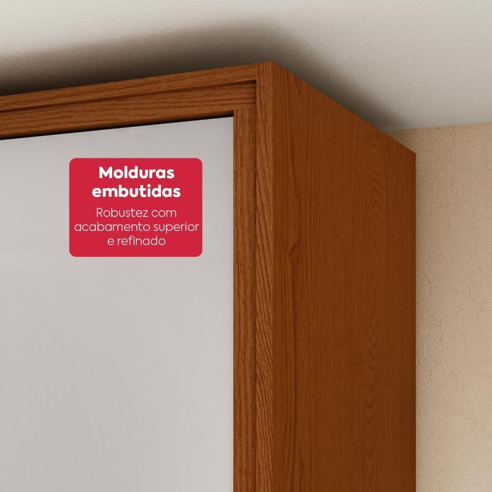 Guarda-roupa Casal 100% Mdf 8 Portas Easy Glow Com Espelhos Frassino/off White - 9