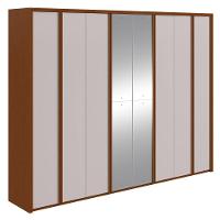 Guarda-roupa Casal 100% Mdf 8 Portas Easy Glow Com Espelhos Frassino/off White