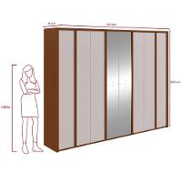 Guarda-roupa Casal 100% Mdf 8 Portas Easy Glow Com Espelhos Frassino/off White - 5