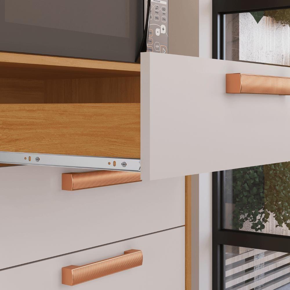 Kit Nápoles 8 Portas 1 Vidro 3 Gaveta Cinamomo/off White - 9