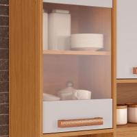 Kit Nápoles 8 Portas 1 Vidro 3 Gaveta Cinamomo/off White - 5