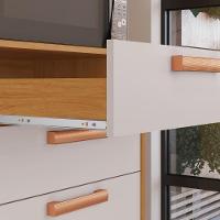 Kit Nápoles 8 Portas 1 Vidro 3 Gaveta Cinamomo/off White - 9